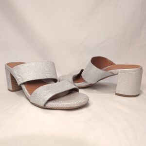Gentle Souls by Kenneth Cole Cherie Silver Block Heel Slide Sandal